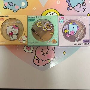 The Crème Shop BT21 3 Pack Eyeshadow Golden Lolly/Grape/ Cookies & Crème NEW